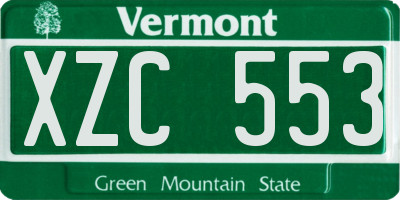 VT license plate XZC553