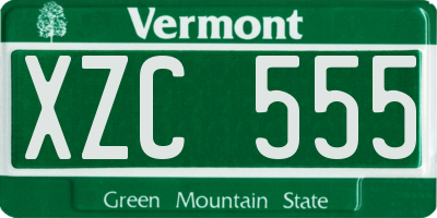 VT license plate XZC555
