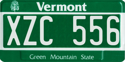 VT license plate XZC556