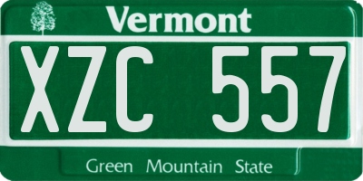 VT license plate XZC557