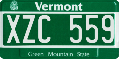 VT license plate XZC559