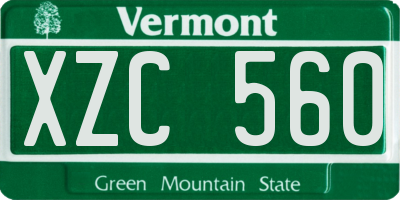 VT license plate XZC560