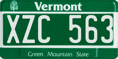 VT license plate XZC563