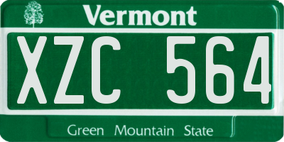 VT license plate XZC564