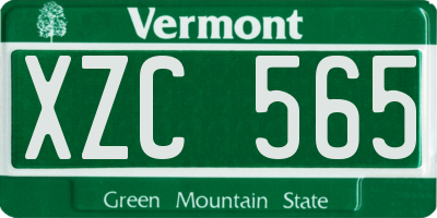 VT license plate XZC565