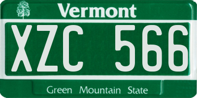 VT license plate XZC566