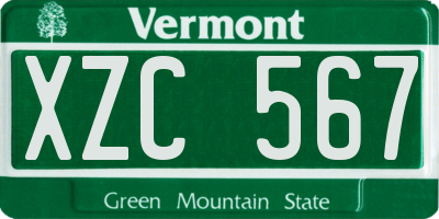 VT license plate XZC567