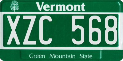 VT license plate XZC568