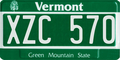VT license plate XZC570