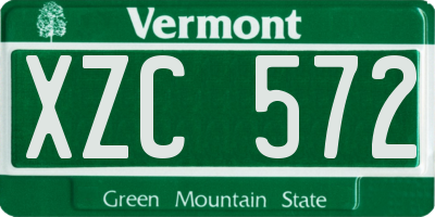 VT license plate XZC572