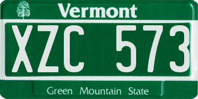 VT license plate XZC573