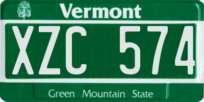 VT license plate XZC574