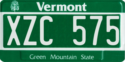 VT license plate XZC575