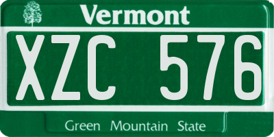 VT license plate XZC576