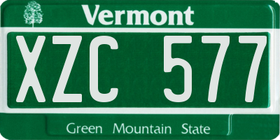 VT license plate XZC577