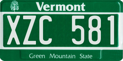 VT license plate XZC581