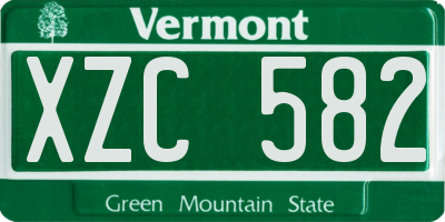 VT license plate XZC582