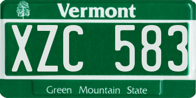 VT license plate XZC583
