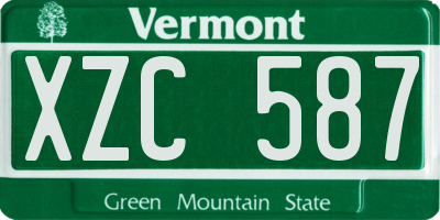 VT license plate XZC587