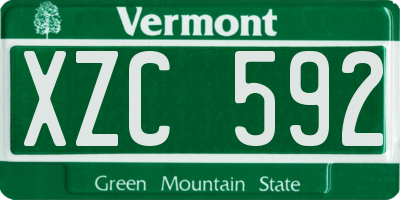 VT license plate XZC592