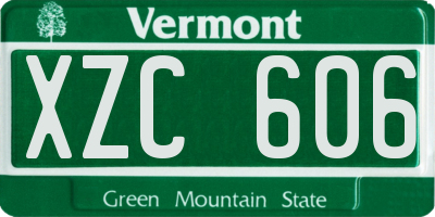 VT license plate XZC606