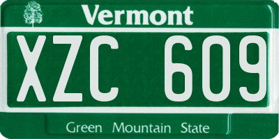 VT license plate XZC609
