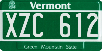 VT license plate XZC612