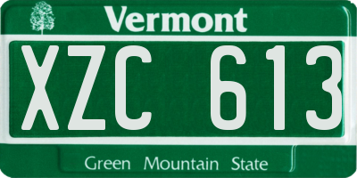 VT license plate XZC613