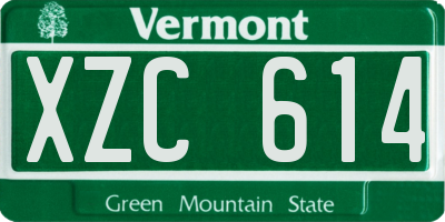 VT license plate XZC614
