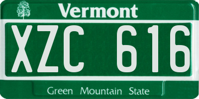 VT license plate XZC616