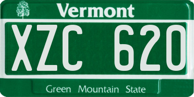 VT license plate XZC620