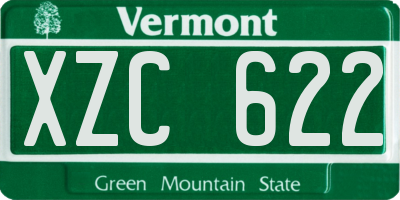 VT license plate XZC622