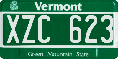 VT license plate XZC623
