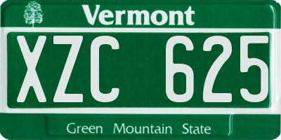 VT license plate XZC625