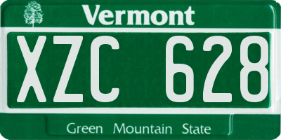 VT license plate XZC628