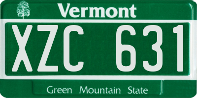 VT license plate XZC631