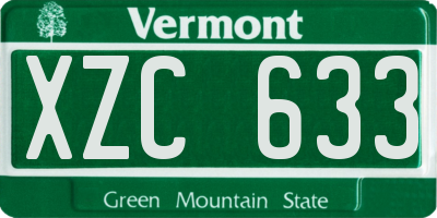 VT license plate XZC633