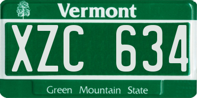 VT license plate XZC634