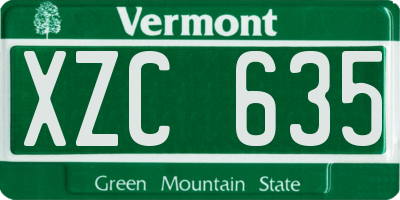 VT license plate XZC635