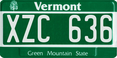 VT license plate XZC636