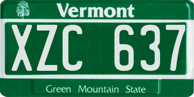 VT license plate XZC637