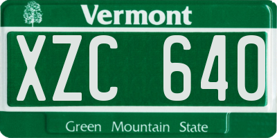 VT license plate XZC640