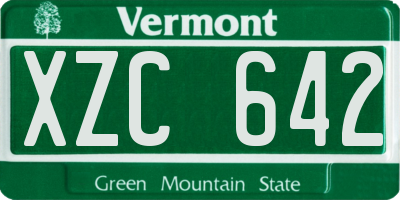 VT license plate XZC642