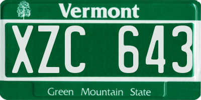 VT license plate XZC643