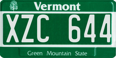 VT license plate XZC644