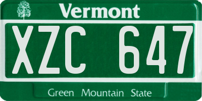 VT license plate XZC647
