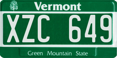VT license plate XZC649