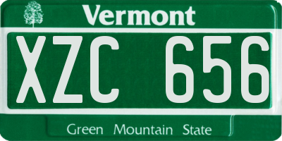 VT license plate XZC656