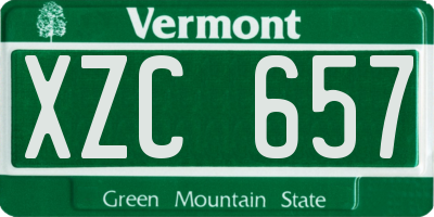 VT license plate XZC657