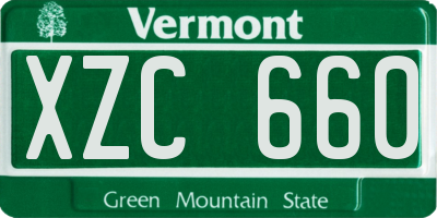 VT license plate XZC660